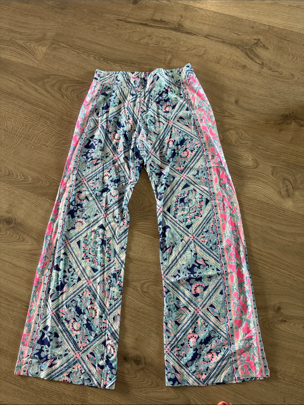 Lilly Pulitzer Pink & Blue Floral-Print Pajama Pants